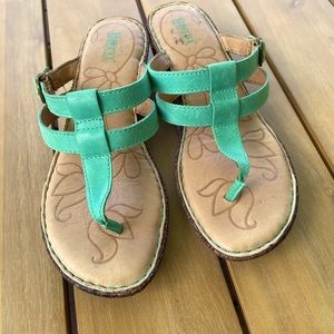 Teal Born sandals, thong/flip flop style
